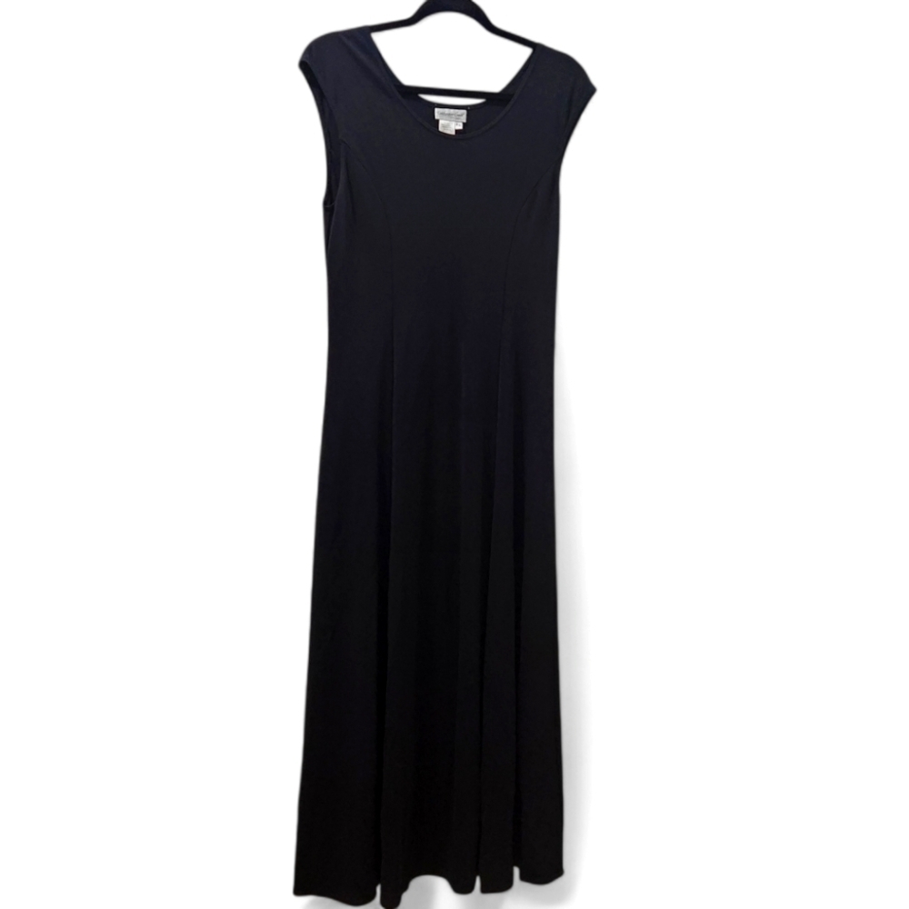 Coldwater Creek Size  L Large Petite Black Maxi Tank Dress Classic Minimalist